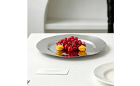 Irregular Round Fruit Plate Shallow Serving Tray with Wide Rims Low-Profile Fruit Tray for Hosts, Home Interior Designers, Hotel