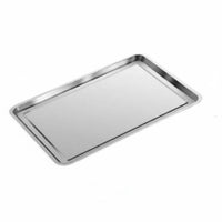 Food Grade Rectangular Steel Tray sturdy Rimmed Rectangular Tray Rust-Resistant Kitchenware Easy to Clean for Home Cooks, Party Hosts, Barbecue, Kitchen, Restaurant, Cafeteria