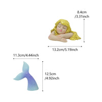 Sleeping Mermaid Statue Gift Choice Resin Mermaid Sculpture Mediterranean Princess Ornament for Aquarium, Garden