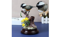 Exquisite Animated Bird Ornament Interactive Bird Statue with Base Motion-Activated Animal Statue Tabletop for Collectors, Desk, Shelf
