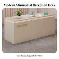 Shop Ier Desk Scratch Resistant Modern Reception Desk Sturdy Modern Checkout Counter for Business Owners, Shopkeepers, Retail Store, Beauty Salon
