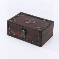 Vintage Wooden Box Classic Keepsake Box Chest Organizer Metal Latch Carved Details