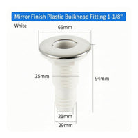 Corrosion-Resistant Marine Drain with Stainless Trim Low-Profile Marine Drain Outlet Polished Thru-Hull Connector Long-Lasting for Yacht