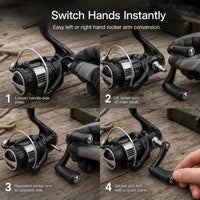 HUIDIAO Aoxuan Spinning Reel Lightweight Carbon Rocker Arm Shallow Spool Anti-Corrosion Fishing Reel