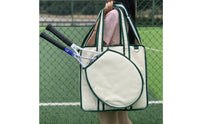 Portable Canvas Tennis Bag Shoulder Strap Tennis Racket Bag Zip Closure Sports Accessory Handsunrestricted Carry