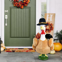 Thanksgiving Turkey Costume for Garden Goose Statue - Festive Outdoor Decor