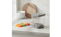 Kitchen Prep Tool with Container Enclosed Fruit Cubing Tool Countertop French Fry Cutter for Home Cooks, Meal Prep, Kitchen, Small Kitchens