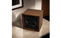 Wooden Single Watch Winder with LED Light Compact Automatic Watch Winder with LED Light Ultra-Quiet Silent for Display Shelf, Bedside Table, Office Desk