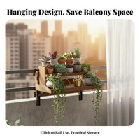 Railing Planter Storage areaSaving Plant Holder Easy Installation Garden Accessory for Apartment Dwellers, Residential Owners, Balcony, Windowsill