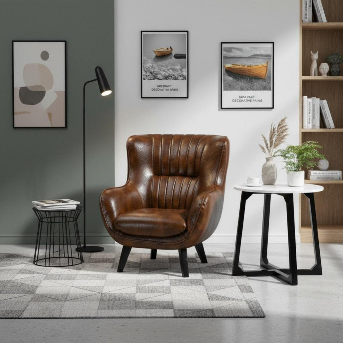 Single-Seater Wooden Frame Accent Chair Light Luxury Aesthetic Armchair Space-Saving Seating Furniture Ergonomic Design for Apartment Dwellers, Homeowners, Readers, Balcony, Living Room, Bedroom, Reading Nook