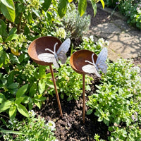 Decorative Garden Stakes, Metal Garden Art for Outdoor Decor, Painted Iron Cat Metal Garden Stakes, Yard Art Lawn Decorations