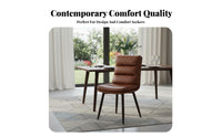 Upholstered Dining Chair High-Resilience Foam Padded Spine Rest Chair Home Furniture Easy to Clean Indoor Seating for Adults