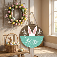 Easter Door Sign Festive Atmosphere Bunny Welcome Sign for Families, Homeowners, Home Entrance, Entryway, Porch