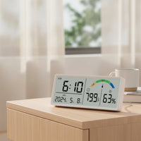 Digital Clock with Temperature Large Display Digital Clock with Humidity Easy-to-Read for Office, Bedroom