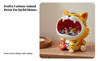 Cartoon Tiger Candy Dish Decorative and Functional Wide-Mouthed Tiger Storage Bowl House Decoration Handmade Creature Figurine
