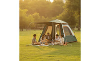 Easy Setup Outdoor Tent with Awning Rainproof Tent with Mesh Openings Waterproof Shelter Portable for Campers, Families, Camping, Picnics, Backyard