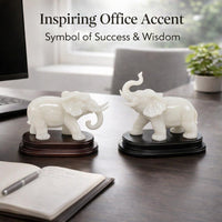 Stone Elephant Statue Decor, Feng Shui Elephants Pair Statues, Decorative Elephant Figurines for Home, Elephant Ornament