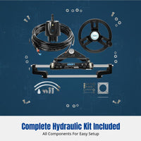 Hydraulic Steering System for Boats, Universal Outboard Engine, Power Assist, Yacht, Speedboat, Nautical Use