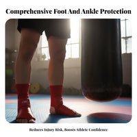 Ventilated Toe and Heel Design Knitted Instep Guard Force Resistant Sanda Training Footgear Secure Fit for Fighters, Kickboxing, Competition