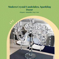 Crystal Candle Holder, Modern Glass Candlestick Centerpiece