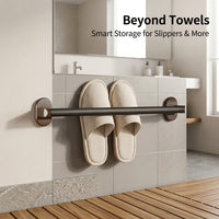 Wall Mounted Towel Rack with Vintage Style for Washroom and Shower Room, Bamboo and Wood Storage with Shelf