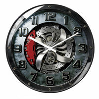 Silent Movement Car Wheel Hub Clock 3D Design Brake Disc Wall Clock Unique Gift Home Decor for Men, Auto Repair Shop, Garage, Man Cave, Living Room