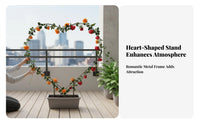 Sturdy Support Heart-Shaped Trellis Decorative Shaped Plant Trellis Long-Lasting Climbing Frame Easy to Install for Gardeners, Houseplant Owners, Homeowners, Potted Plants, Outdoor, Balcony, Home Decor