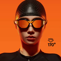 Mirrored Swim Goggles with Swim Cap Sleek Eyewear Adjustable for Athletes