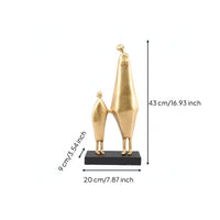 Couple Sculpture Elegant Abstract Human Statue Unique Couple Figurine for Console Table, Bookshelf, Study