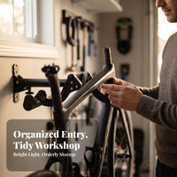 Cycle Hook Rack with Extendable Arm | Heavy-Duty Metal Construction, shielded Rubberized touch Pads, cycle hanger Mount, for Garage