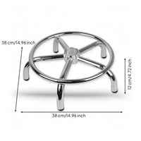 Chrome-Plated Five-Leg Stool Base Metal Stool Base with Circular Frame Heavy-Duty Polished Long-Lasting for DIYers, Bar Stools, Salon Chairs