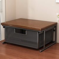 Printer Stand with Drawer Sturdy Desktop Printer Wooden Top Top Desktop Shelf for Study Room