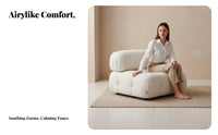 fluffyLike Design Configurable Block Sofa Wabi-Sabi Aesthetic plump Block Seat Freely Combinable configurable Couch Plush Cushions for Interior Designers, Homeowners, Apartment Dwellers, Lounge Area, Hotel Lobby