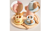 Wooden Tea Set Wooden Tea Party Set Imaginative Playset for Toddlers