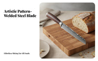 Wave-Etched Pattern Fine-Edged Edge Wave-Etched Pattern Chef Long Ness for Chefs, Cooking Enthusiasts, Food Processing, Barbecue