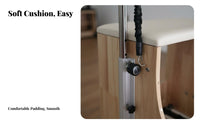 Installation-No Assembly Required Pilates Wunda Chair Padded Seat and Pedals Wunda Chair Stable Wood Frame Fitness Equipment Coil Resistance for Mind-Body Practice Studio, Home Gym