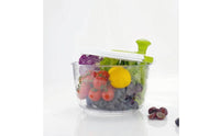 Perforated Basket Manual Salad Drainer Non-Slip Base Vegetable Drainer Hand Crank Strainer Bowl