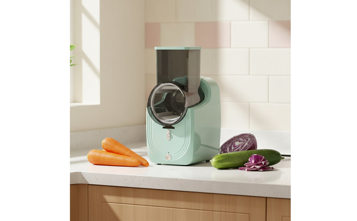 Stainless Steel Electric Vegetable Cutter Detachable Electric Vegetable Slicing Tool Countertop Shredder Removable for Meal Prep