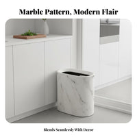 Trash Can Space Saving Press Top Waste Basket Easy to Clean Narrow Waste Bin for Kitchen, Living Room, Bedroom