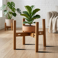 Plant Stand with Adjustable Width Expandable Wooden Plant Stand Pot Holder Modern Furniture Space-Saving for Home Decorators