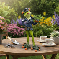 Police Frog Figurine Commencement Gift Frog Police Officer Statue Miniature Creature Sculpture Sleek Finish Stable Base