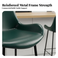 Industrial Design Upholstered High Stool with Backrest Modern Design Bar Chair Vintage Look Home Furniture Footrest Included for Homeowners, Interior Designers, Business Owners, Kitchen Island, Restaurant, Cafe, Dining Room