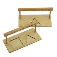 2 Pieces Classic Wooden Math Bead Rack Hands-on Bead Rack with Shape Inserts Tactile Counting Abacus Sturdy for Preschoolers