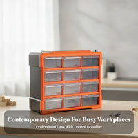 Pull-out Drawers 12-Drawer Parts Organizer Compact Size Small Parts Organizer Easy to Sort Drawer Storage Cabinet Quick Item View