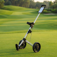 Golf Bag Push Cart Height-Adjustable Golf Push Cart with Cup Holder Trolley Aluminum Sturdy for Golfers