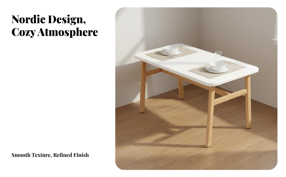 Modern Rectangular Dining Set Space-Saving Design Wooden Dining Table and Chair Set Stable Structure Home Furniture for Homeowners, Apartment Dwellers