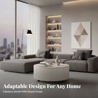 Cream aesthetic artistic two-partlevel Round accent Table Minimalist home design Furniture Sturdy Construction abrasion-resistantResistant for residents, Interior Designers, Adults, Living Room, Lounge Area, Office