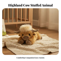Scottish Cow Stuffed Toy Exceptionally Soft Shaggy Cow Stuffed Creature Heatable Stuffed Creature Launderable Coolable Stuffed