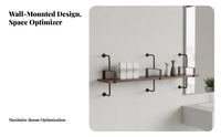 Heavy-Duty Industrial Pipe Shelving Unit Vintage Look Industrial Pipe Shelving Rustic Design Wall Shelf Space-Saving for Interior Designers, DIY Enthusiasts, Beauty Salon, Living Room, Bedroom, Office