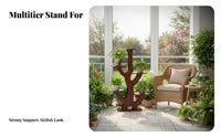 Floor-Standing Multi-Tier Tree-Shaped Pot Holder Chinese Design 5-Tier Plant Stand Elegant Decoration Flower Rack Sturdy & Long-Lasting for Homeowners, Indoor Gardeners, Apartment Dwellers, Living Room, Balcony, Bedroom, Office